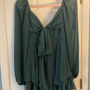 Forever 21 Green Bow Front Mini Dress
